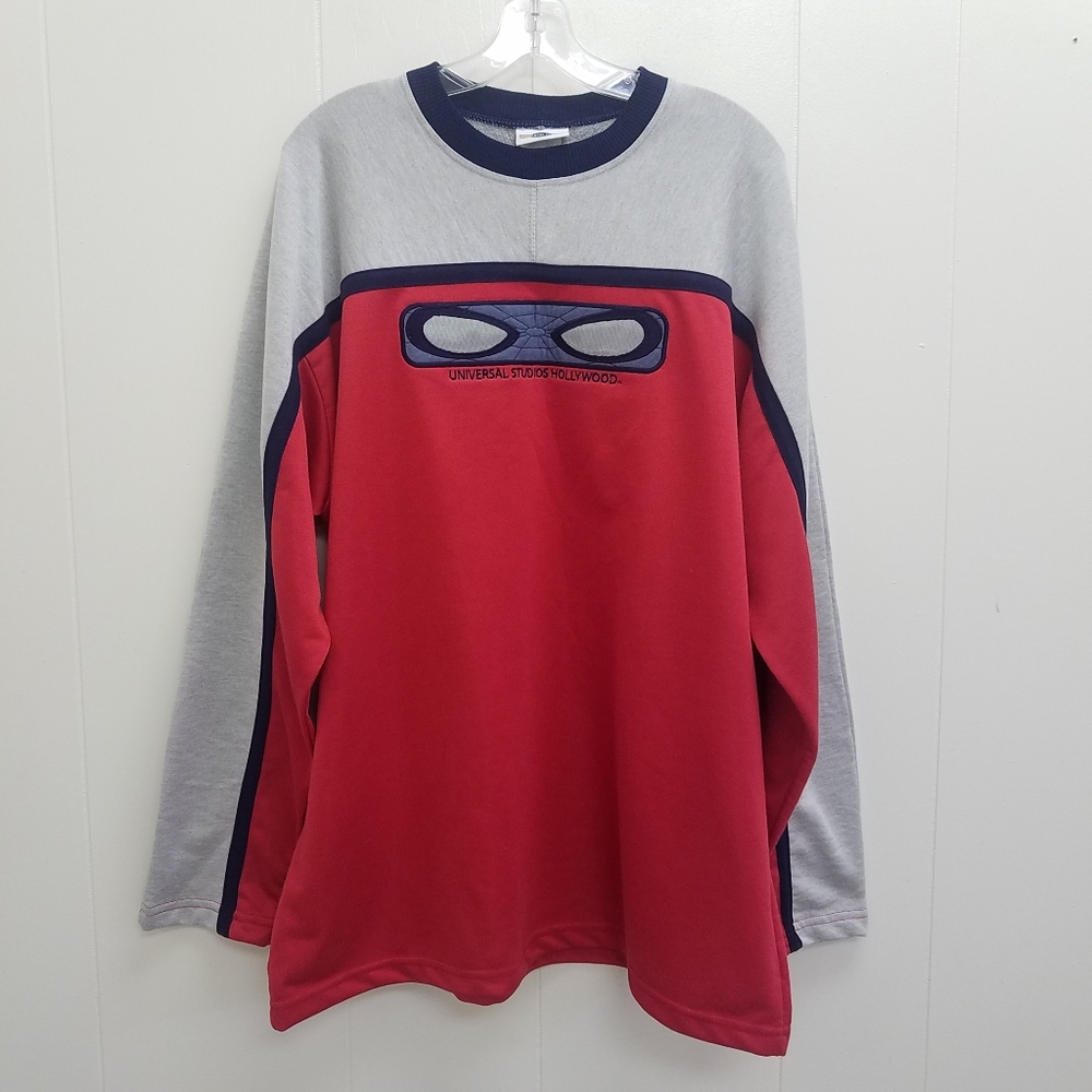 Universal Studios Hollywood "Spidey Metal" Grey and Red Sweatshirt Style 3614